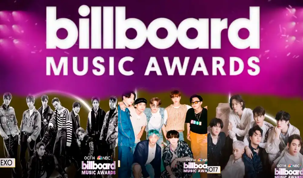 BBMAs: BTS, EXO y GOT7 nominados a Top social artista en los Billboard Music Awards 2020. Créditos: Composición Diario La República / SM / JYP / Big Hit