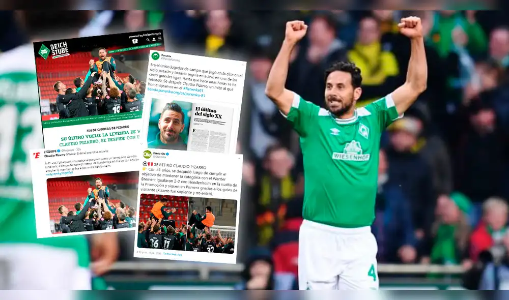Claudio Pizarro recibe homenaje de prensa internacional tras retirarse del fútbol.