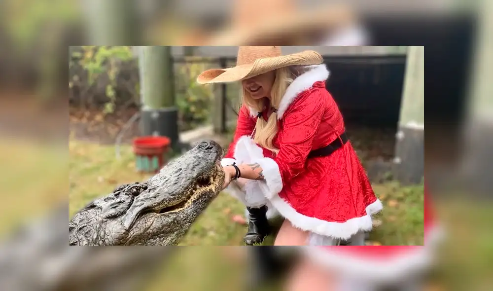 Desliza hacia la izquierda para ver el encuentro de 'mamanuela' con un cocodrilo, escena que es viral en YouTube.