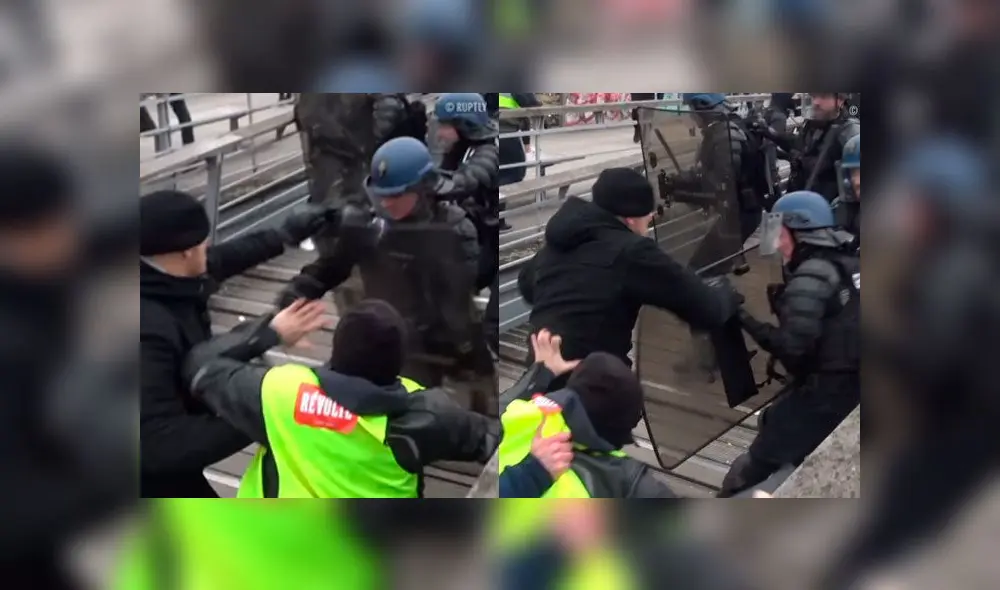 A golpes: boxeador ‘chaleco amarillo’ hace retroceder a la policía de Francia [VIDEO]
