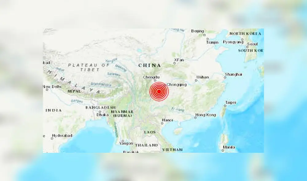 Fuerte sismo en China. Foto: Difusión Fuerte sismo en China. Foto: Difusión
