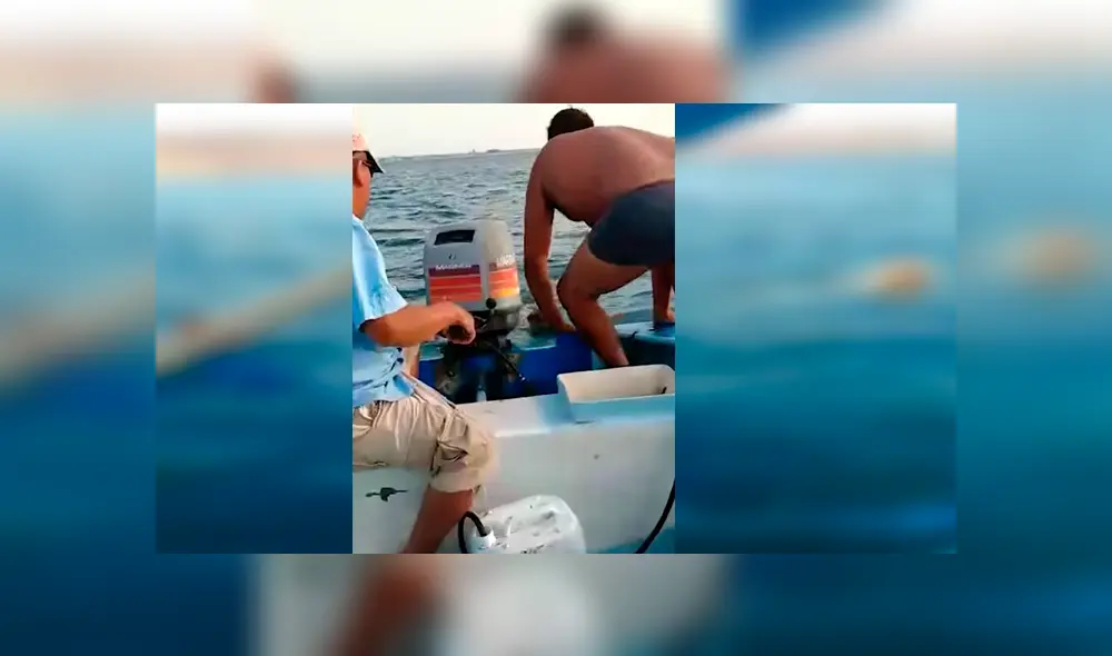 Hombres navegaban en alta mar a bordo de una lancha cuando se percataron de la desesperante situación del cachorro Hombres navegaban en alta mar a bordo de una lancha cuando se percataron de la desesperante situación del cachorro