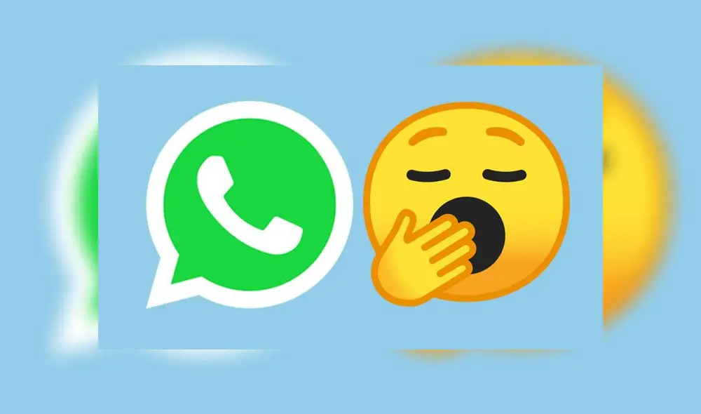 WhatsApp y el emoji de la cara bostezando.