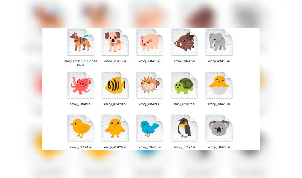 Nuevos diseños de los emojis de animales.