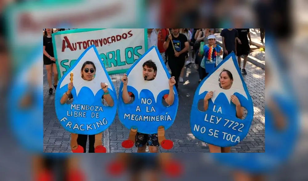 Protestas en Mendoza contra la nueva ley 7722. Foto: Difusión