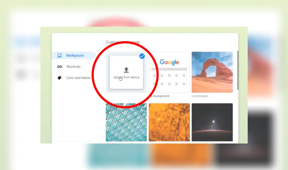 Selecciona "Subir desde el dispositivo". Selecciona "Subir desde el dispositivo".