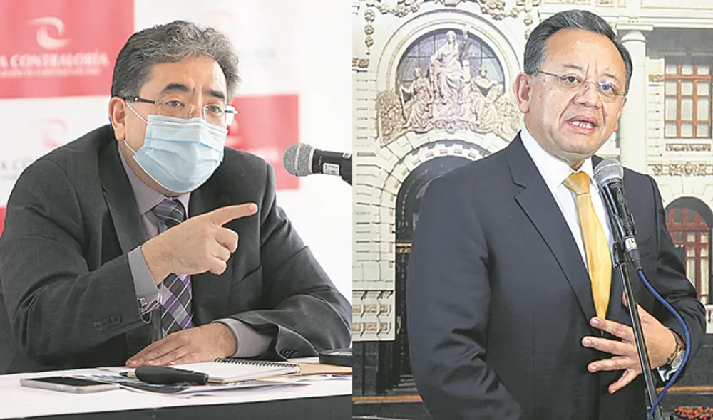 En primera. El contralor Shack defendió la auditoría que detectó irregularidades en las declaraciones juradas de Alarcón. (Foto: Antonio Melgarejo/Composición)