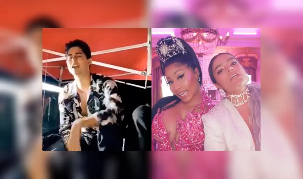 Los jóvenes no dudaron en demostrar sus dotes musicales para recrear 'Tusa'. Foto: Captura.