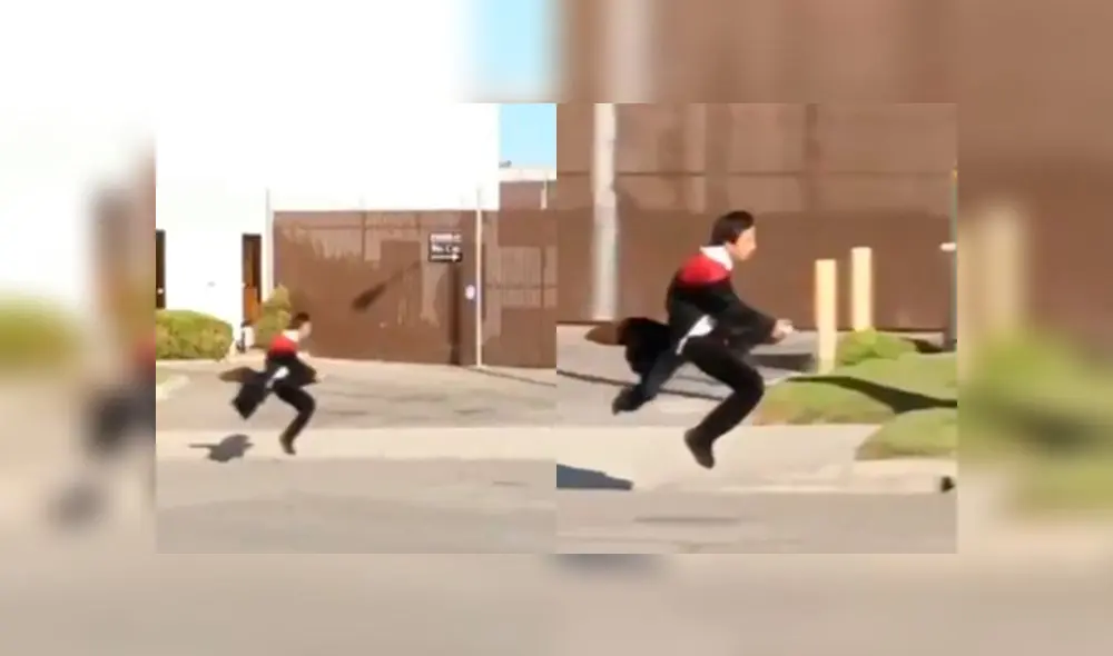 Pudo volar con una escoba gracias a la magia de la edición. Foto: Captura. Pudo volar con una escoba gracias a la magia de la edición. Foto: Captura.