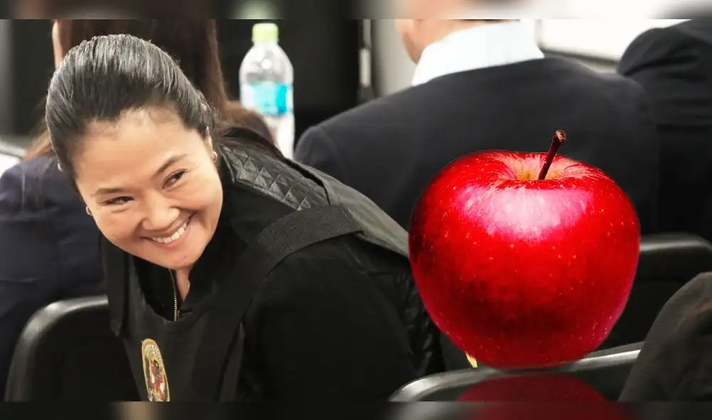 Fujimorista intenta explicar la situación de Keiko con una manzana