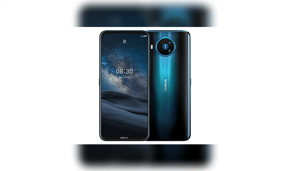 El Nokia 8.3 5G tiene una pantalla PureDisplay de 6.81 pulgadas con resolución Full HD+ (2.400 x 1.080 píxeles).