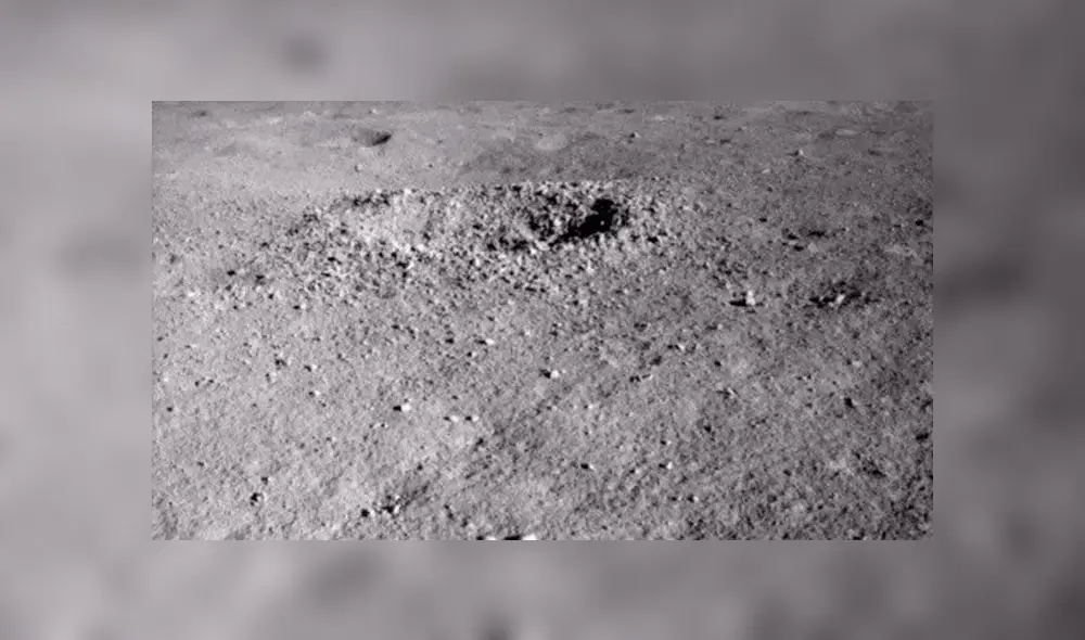 La sustancia estaba dentro de este cráter, en el lado oculto de la Luna. Foto: Diario de conducción Yutu 2.