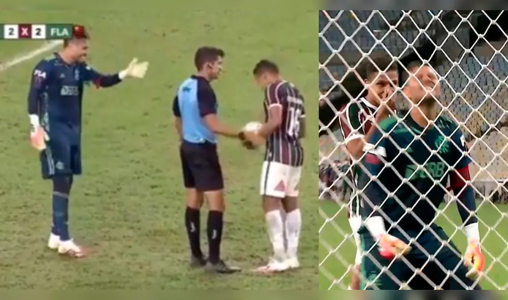 Fernando Pacheco encaró a arquero de Flamengo que lo provocó antes del penal.