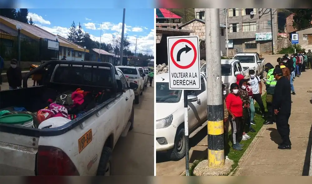 Conductores y pasajeros fueron llevados la comisaría de Santo Tomás, en Chumbivilcas.