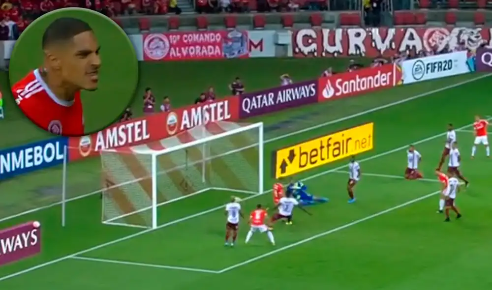 Paolo Guerrero anotó un golazo al final del primer tiempo e Internacional gana 1-0 a Tolima por la Copa Libertadores 2020. Foto: Captura