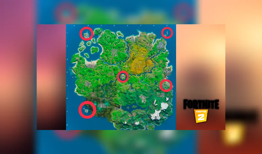 Todas las nuevas zonas en el mapa de la Temporada 2 en Fortnite Capítulo 2.