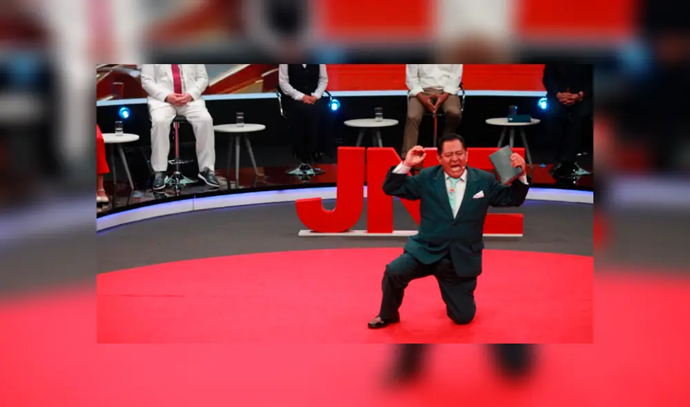 Orestes Pompeyo de Podemos Perú en el debate previo a las elecciones congresales del domingo 26 de enero del 2020.