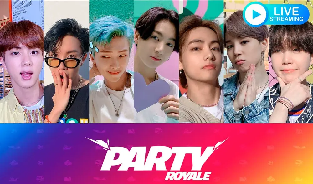 Ver EN VIVO ONLINE BTS concierto en Fortnite con "Dynamite" en el evento de la fiesta magistral. Foto: Composición Diario La República / Big Hit / Fortnite Ver EN VIVO ONLINE BTS concierto en Fortnite con "Dynamite" en el evento de la fiesta magistral. Foto: Composición Diario La República / Big Hit / Fortnite