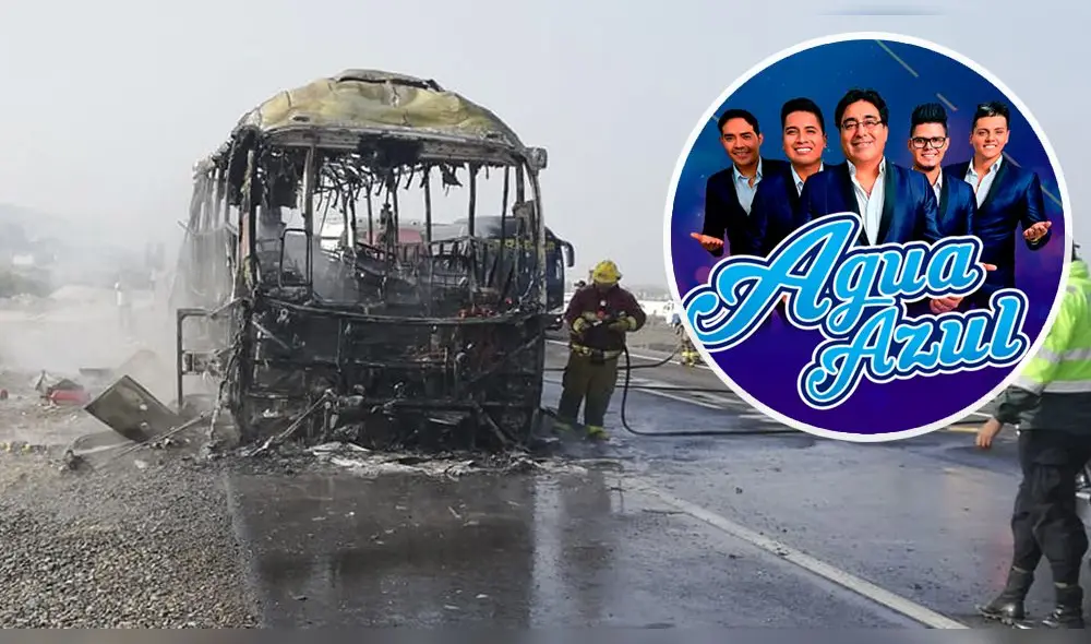 Se incendia bus que trasladaba a músicos de la orquesta Agua Azul [VIDEO] 