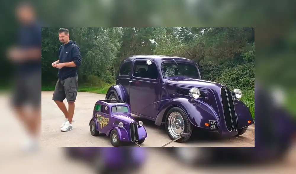 El pequeño vehículo tiene una abertura en la parte superior para que su hijo pueda sacar la cabeza. Foto: Caters Clips El pequeño vehículo tiene una abertura en la parte superior para que su hijo pueda sacar la cabeza. Foto: Caters Clips