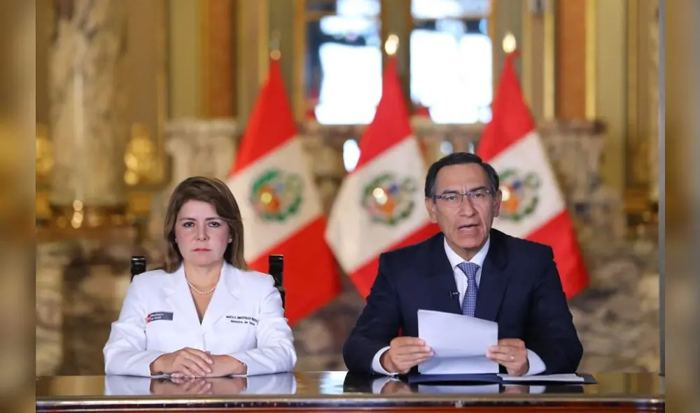 El presidente Martín Vizcarra dio el mensaje a la nación sobre caso de coronavirus junto a la ministra de Salud, Elizabeth Hinostroza. Foto: Presidencia. El presidente Martín Vizcarra dio el mensaje a la nación sobre caso de coronavirus junto a la ministra de Salud, Elizabeth Hinostroza. Foto: Presidencia.