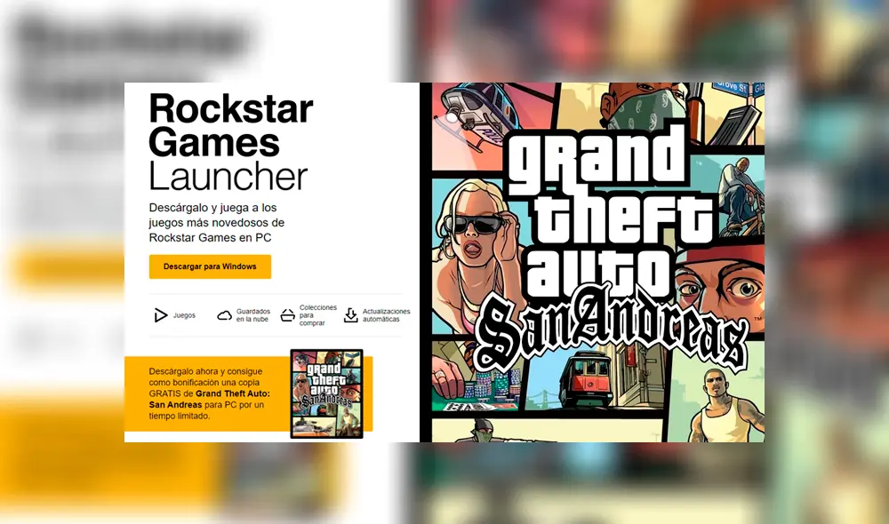 Descarga completamente gratis GTA San Andreas en tu PC desde el cliente RockStar Games Launcher.