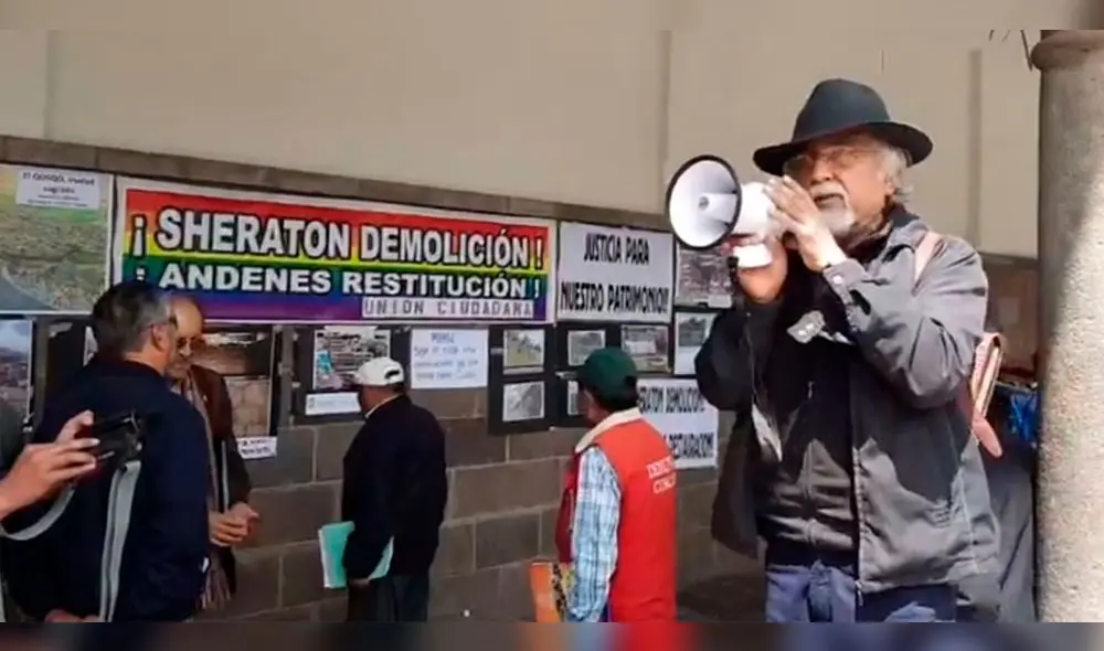 Cusco: Con plantón exigen la demolición del Sheraton por dañar muros incas