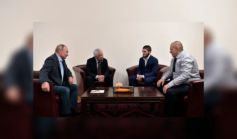 Khabib Nurmagomedov se volvió a reunir con Putin en su natal Dagestán. Créditos: RT Noticias