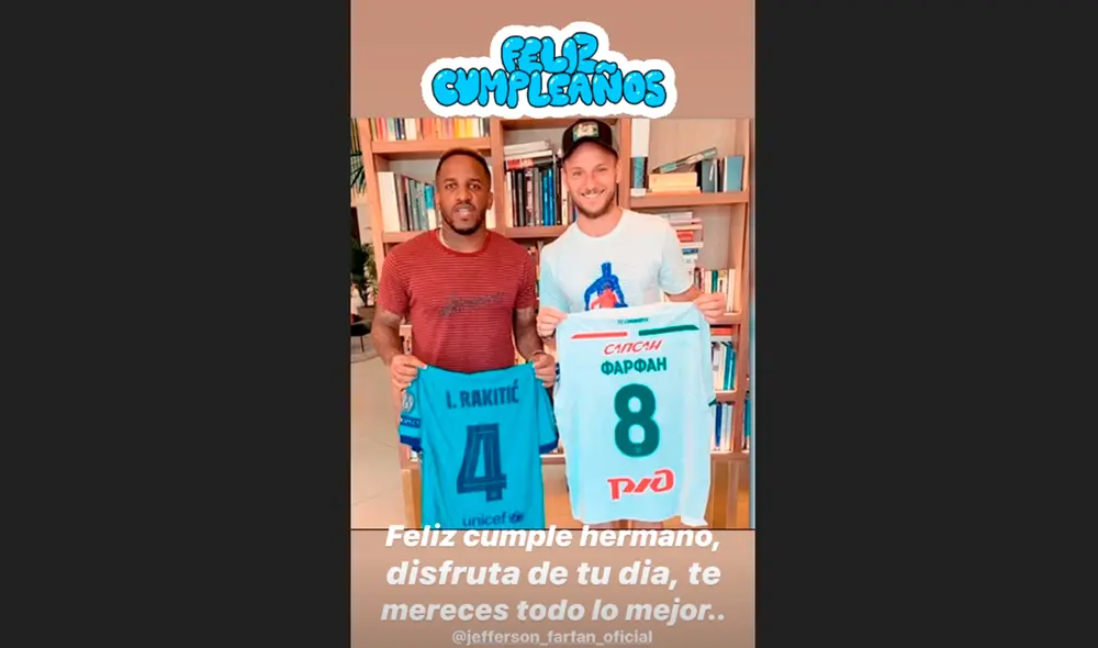 Ivan Rakitić, estrella del Barcelona, saludó vía redes sociales a Jefferson Farfán por su cumpleaños.
