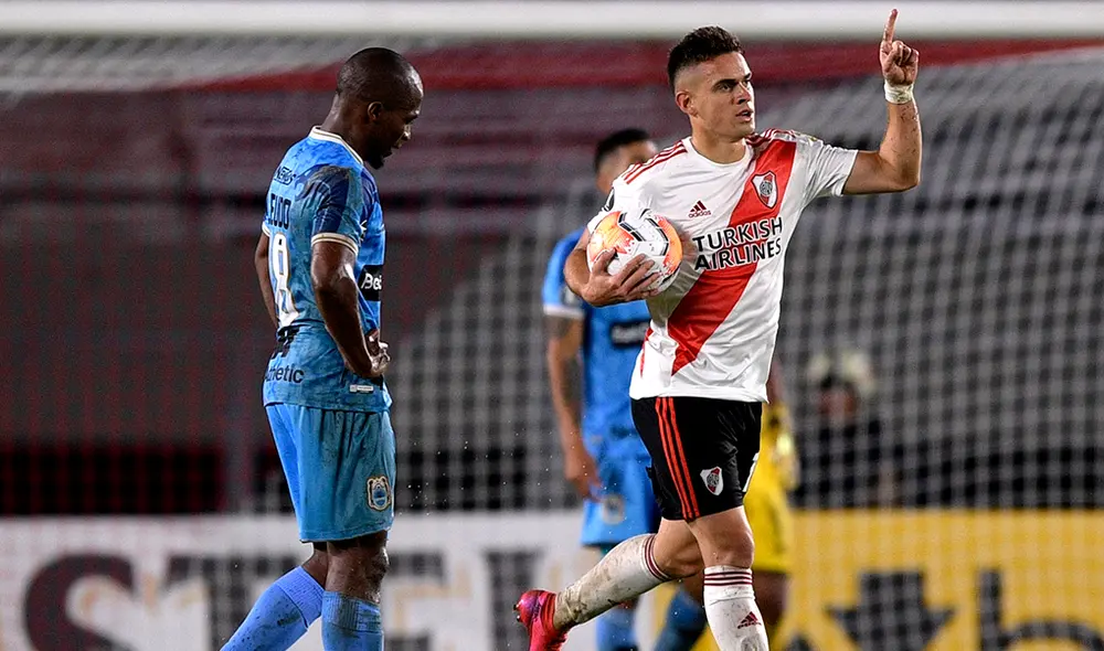 River Plate goleó 8-0 a Binacional en el marco de la fecha 2 del grupo D de la Copa Libertadores 2020. | Foto: AFP