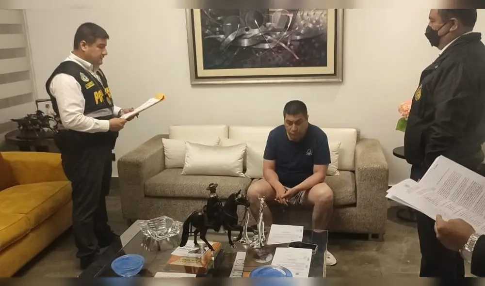 El alcalde de San Isidro, Gustavo Cáceres, en el momento de su detención. Foto: Fiscalía / PNP El alcalde de San Isidro, Gustavo Cáceres, en el momento de su detención. Foto: Fiscalía / PNP