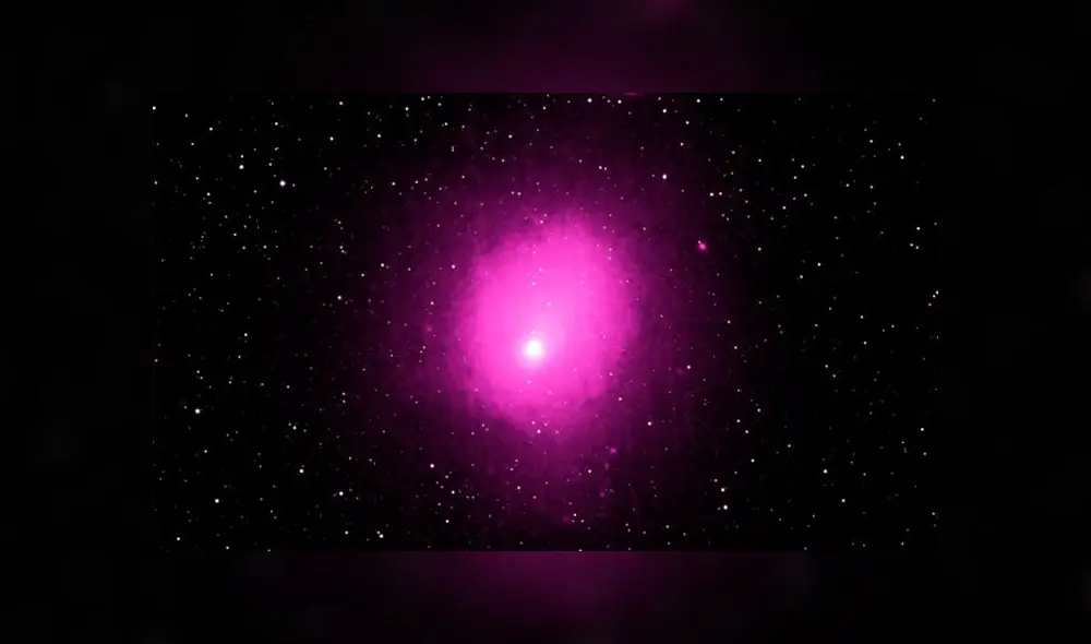 Ilustración de la explosión detectada en el cúmulo de galaxias de Ofiuco. Crédito: NASA/ESA/El País.