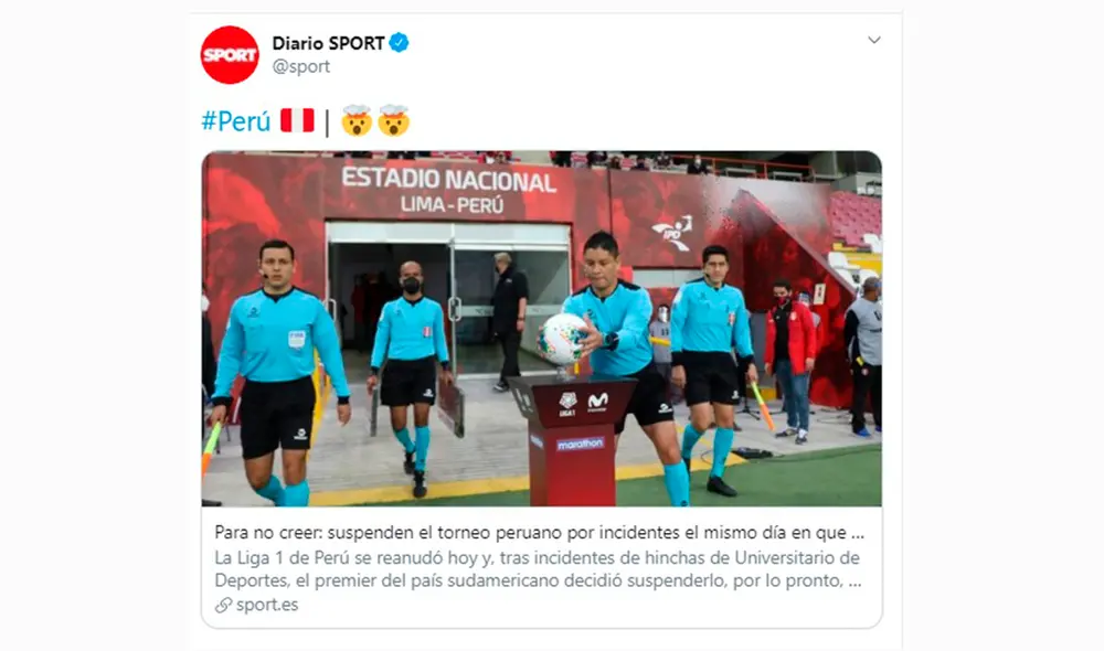 Liga 1 Movistar: medios internacionales informaron la suspensión del fútbol peruano.