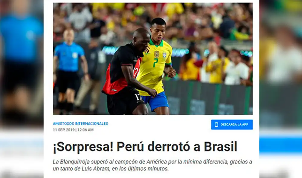 ¿Cómo reaccionó la prensa internacional tras triunfo de Perú sobre Brasil? [FOTOS]