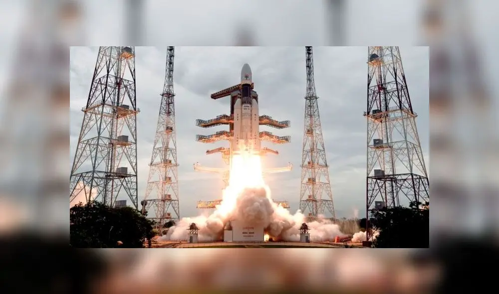 El despegue del cohete fue transmitido en vivo por las cadenas de televisión de India. Foto: ISRO. El despegue del cohete fue transmitido en vivo por las cadenas de televisión de India. Foto: ISRO.