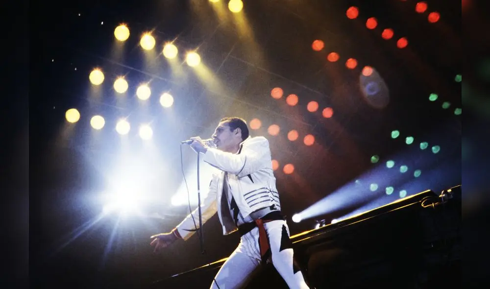 Freddie Mercury en concierto. Foto: Agencia AFP.
