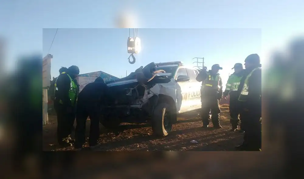 Juliaca: Cinco heridos graves en choque de camioneta contra patrullero de la Policía [VIDEO]