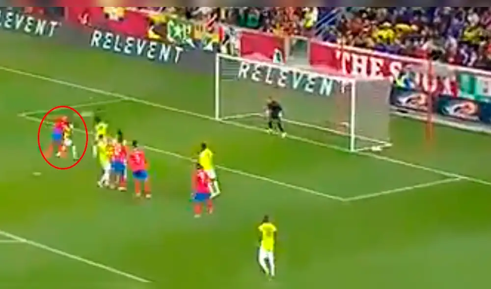Colombia vs Costa Rica: Kendall Waston sorprendió en el área y marcó el 1-1 [VIDEO]