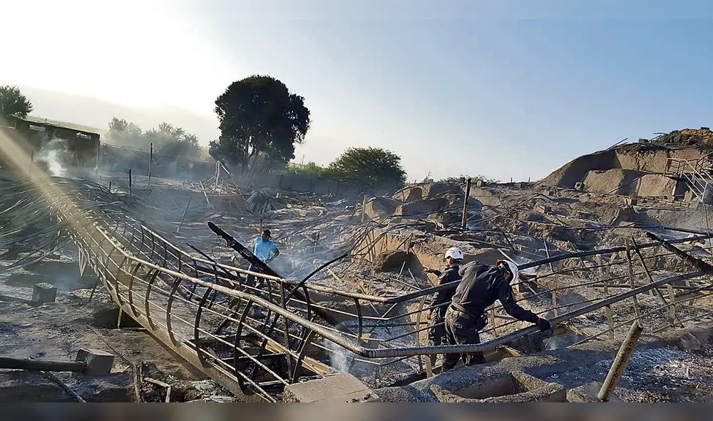 Incendio destruye murales de huaca Ventarrón en Chiclayo