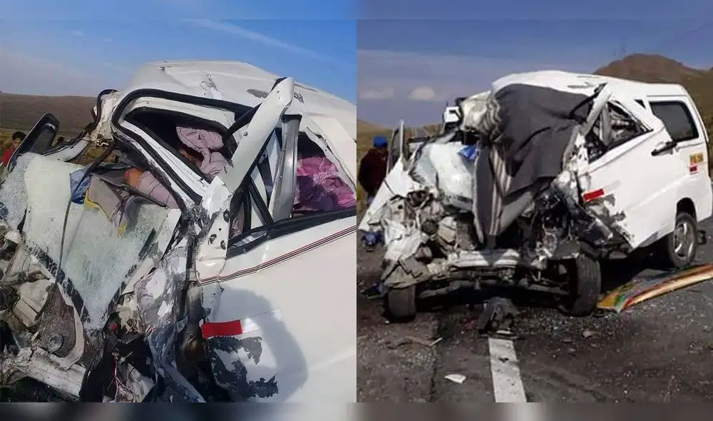 Ayacucho: choque entre bus y minivan deja dos muertos en vía Nasca-Puquio [FOTOS y VIDEO]