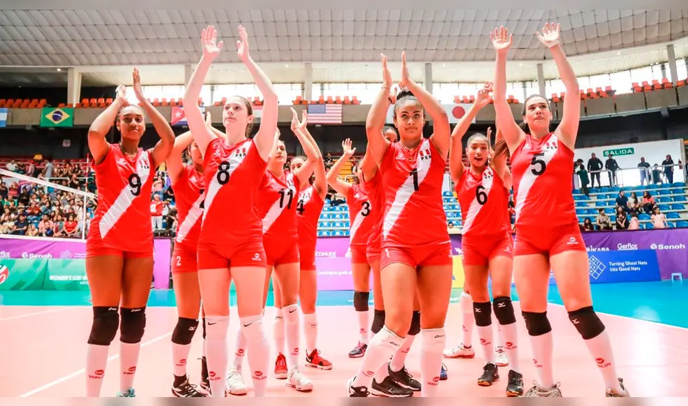 Seleccion peruana de vóley femenino en los Juegos Panamericanos 2019.