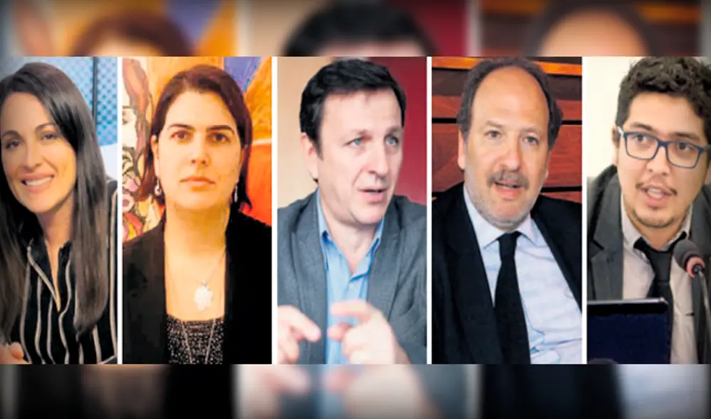 Ana Cristina Ruelas (México), Paula Martins (Brasil), Carlos Lauría (Argentina/USA), Damián Loreti (Argentina) y Pedro Vaca (Colombia).