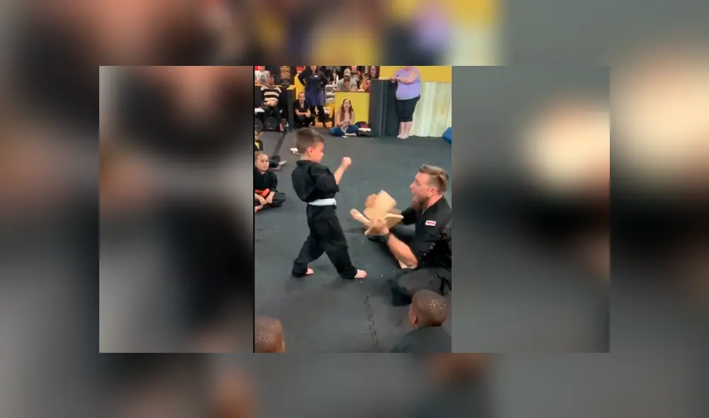 Facebook: niño karateka no pudo superar prueba, sus amigos lo alientan y sucede esto [VIDEO]