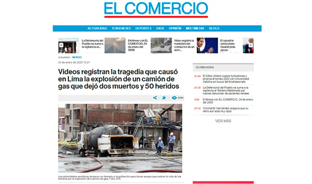 Así informó la prensa internacional sobre el incendio en Villa El Salvador