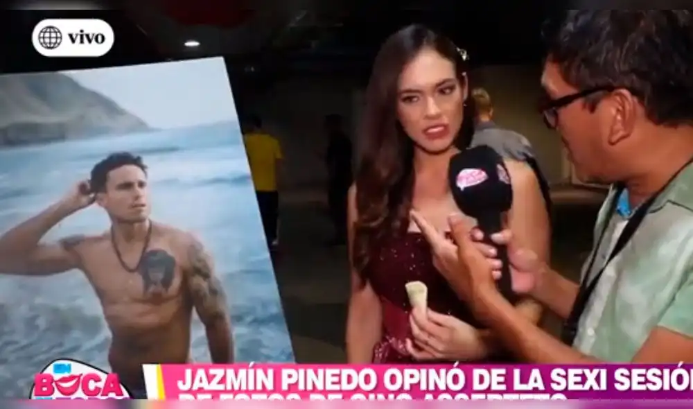 Jazmín Pinedo reacciona al ver sesión de fotos de Gino Assereto Jazmín Pinedo reacciona al ver sesión de fotos de Gino Assereto