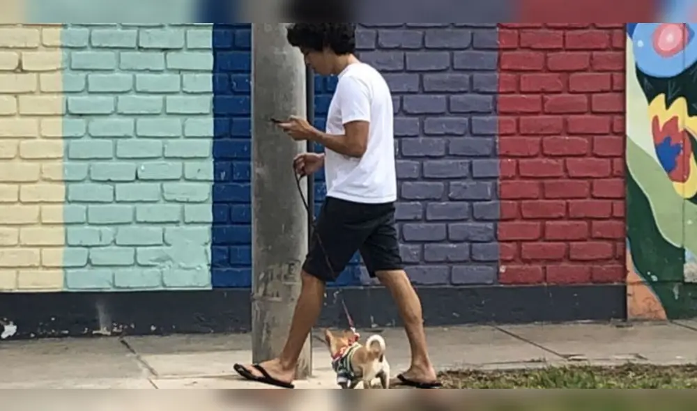 Mateo Garrido Lecca es captado sin mascarilla en la calle durante estado de emergencia. Foto: Twitter.