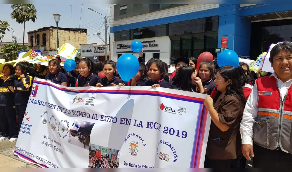 Escolares realizaron una marcha motivacional como preparación para las pruebas ECE.