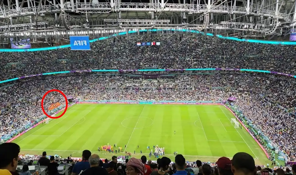 El estadio entero con hinchas de la Albiceleste. Y Países Bajos solo con un puñado de fanáticos. Foto: La República/Carlos Salinas