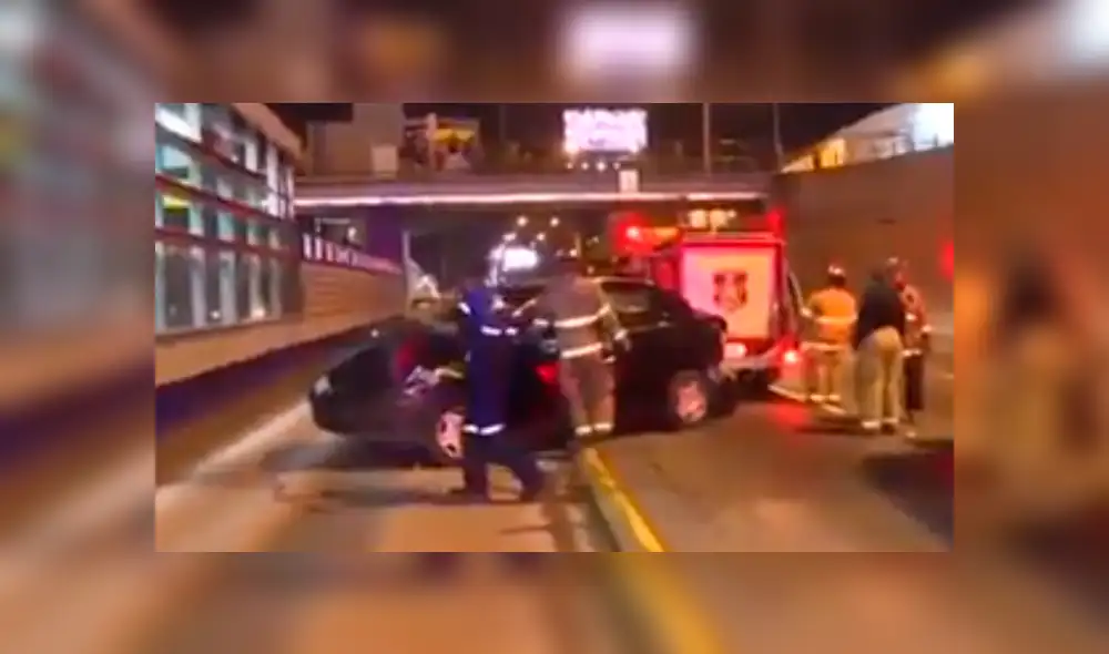 Dos personas heridas en accidente automovilístico cerca a Estadio Nacional [VIDEO]