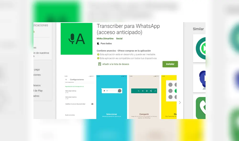 1. Primero debes bajar esta app. Foto: Captura.